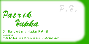 patrik hupka business card